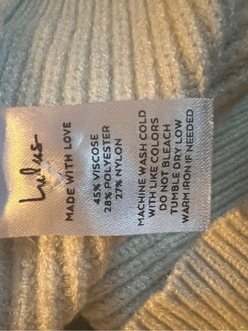 Lulu's light Blue Ribbed V-Neck Button Cardigan - Picture 4 of 4